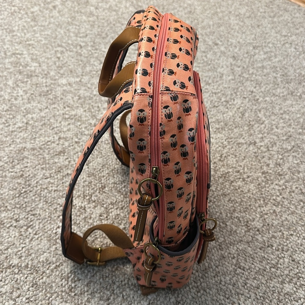 Fossil peach owl print backpack - Picture 2 of 6
